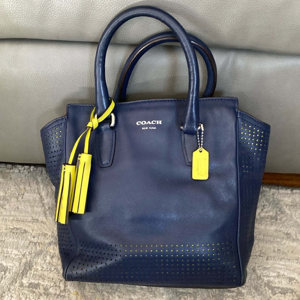 Coach Navy Blue Tote Bag